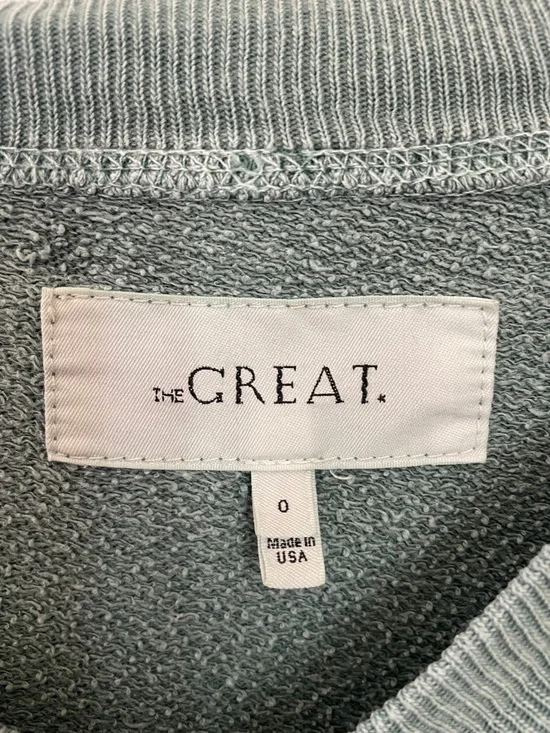 The GREAT V Neck Raglan Vintage Style Sweatshirt Green Size 0 or XS - Picture 4 of 10